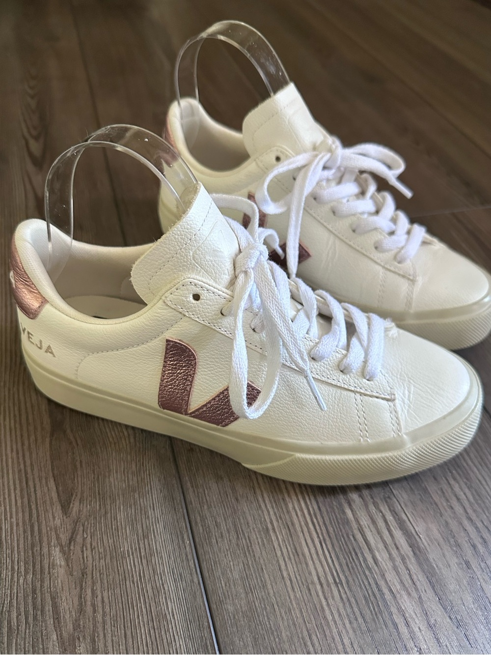 VEJA Esplar White Leather Rose Gold Sneakers Women’s Size 6